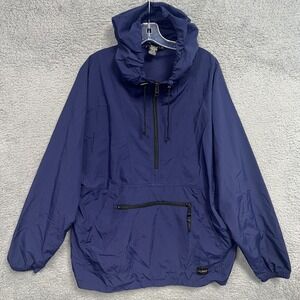 VTG‎ L.L. Bean Outdoors Windbreaker Sz L Blue Shell Cagoule Overhead Rain Jacket